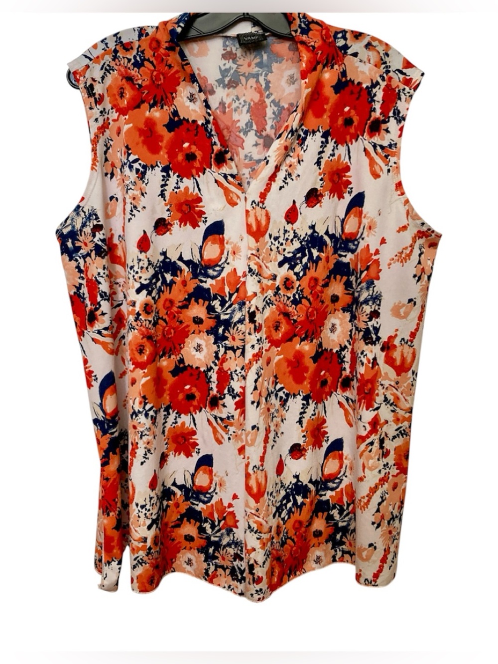 Vamp | Sleeveless Floral V-Neck Top